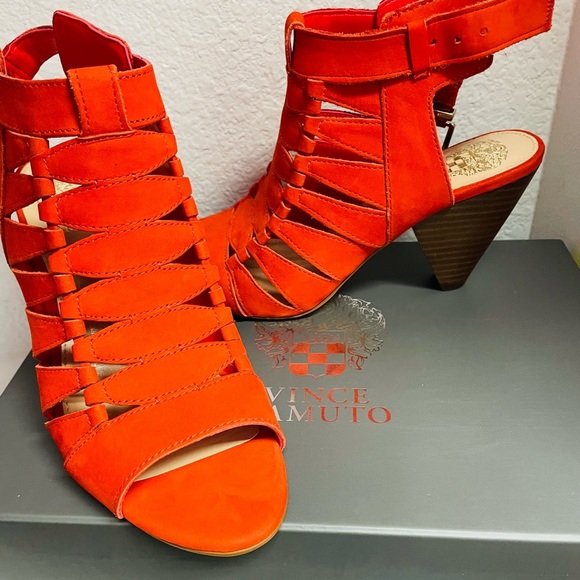Vince Camuto Vibrant Red Strappy Heels - Picture 5 of 5